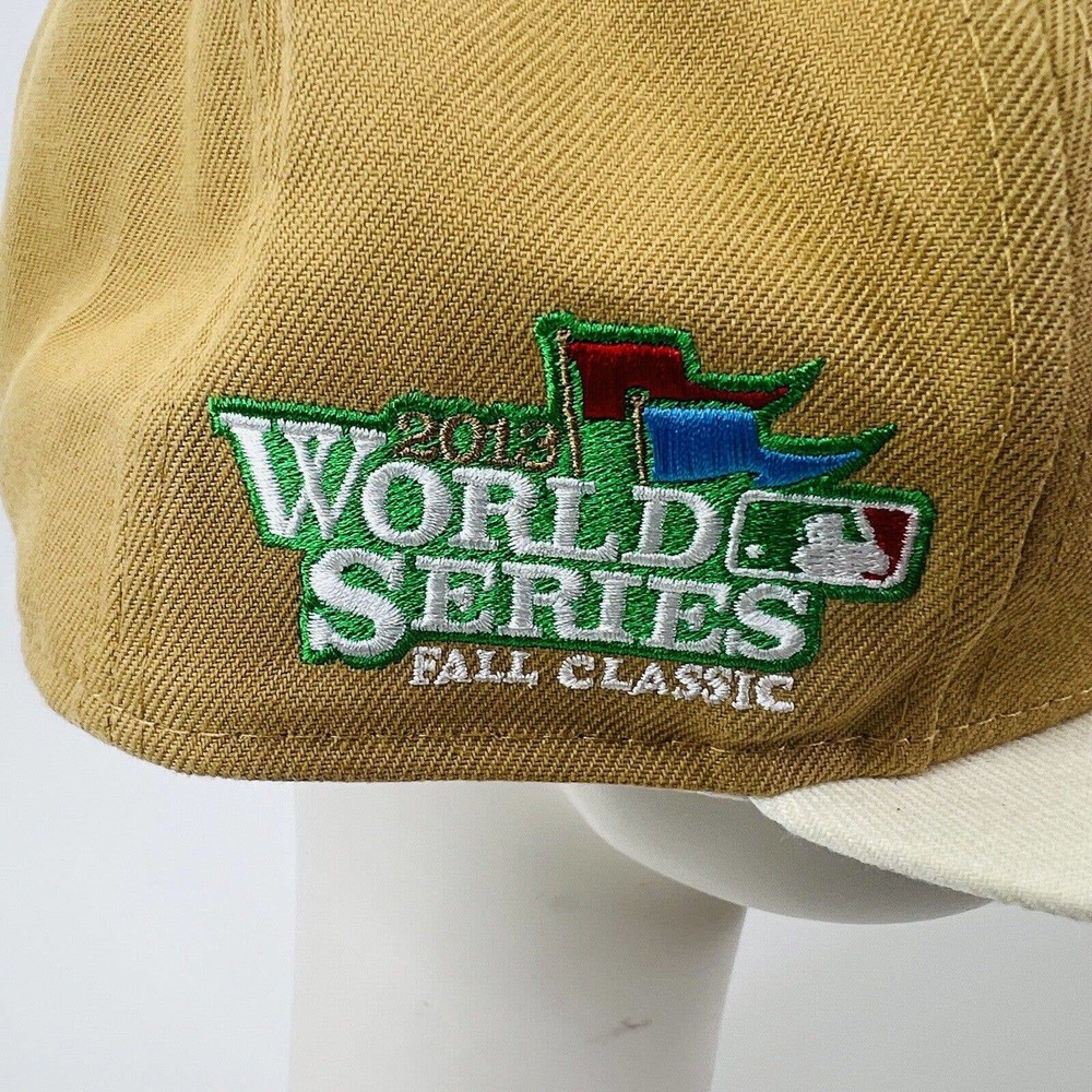 New Era Boston Red Sox Ginger Bread 59FIFTY Fitted Cap‎ Hat Size 8 2013 WS Patch - Picture 3 of 7